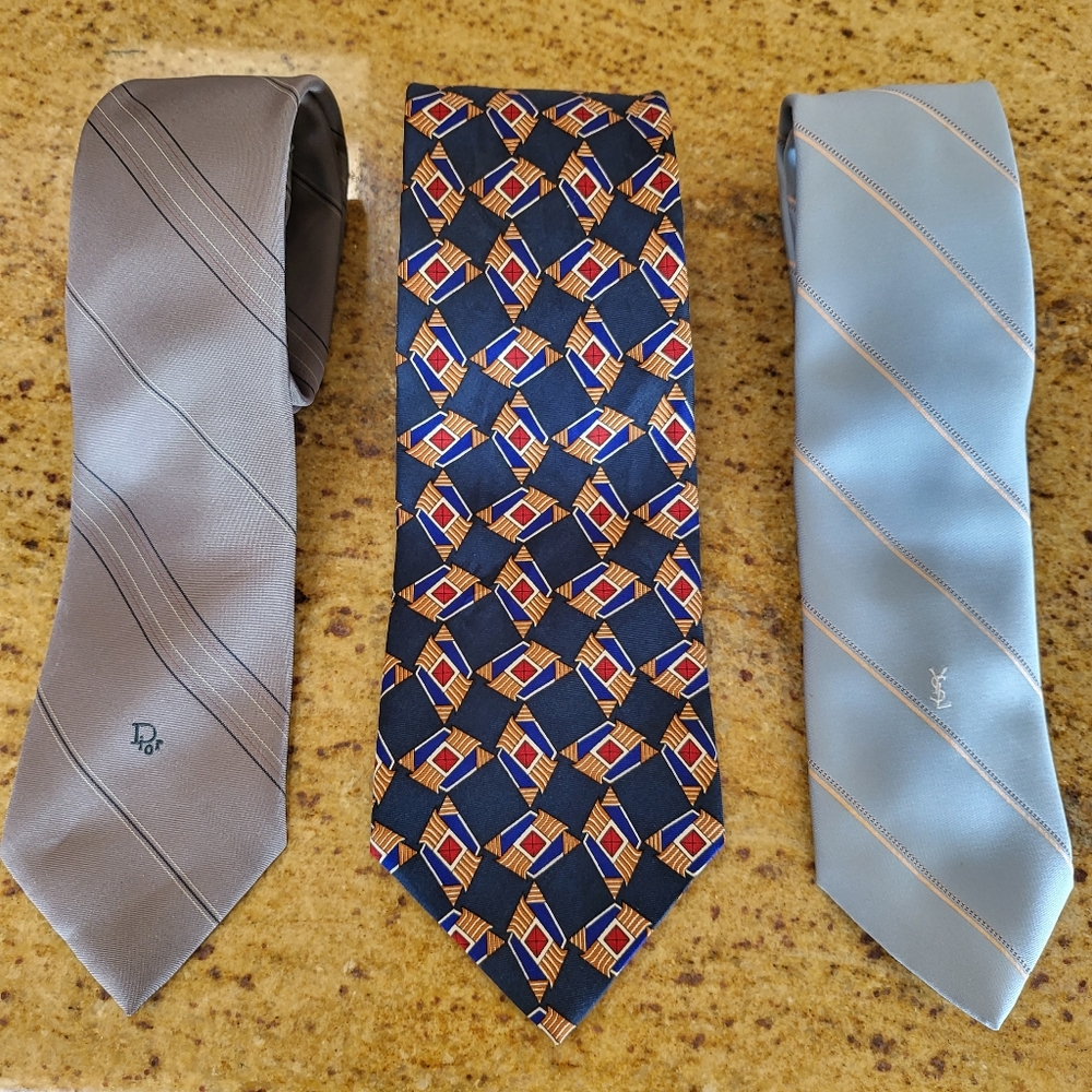 YSL & DIOR Vintage Logo Ties
